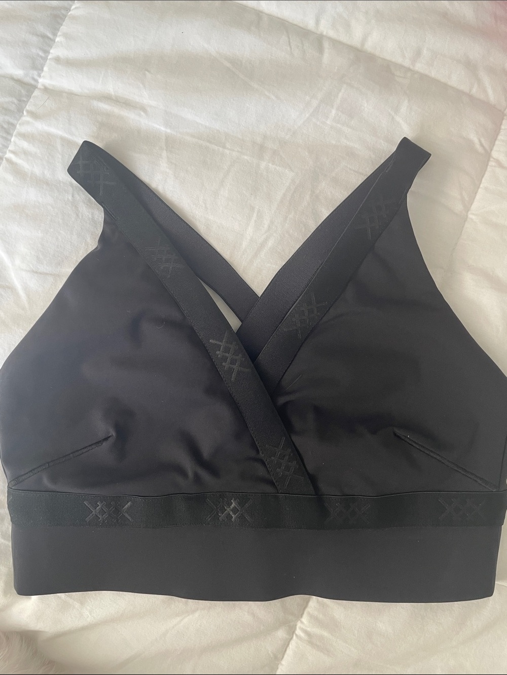 Rhône Black Cross-Front Bralette